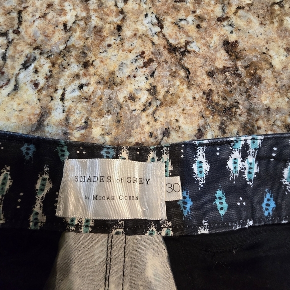 Shades of Grey by Micha Cohen Geometric Shorts Black‎ Men's Size 30 - Picture 4 of 11